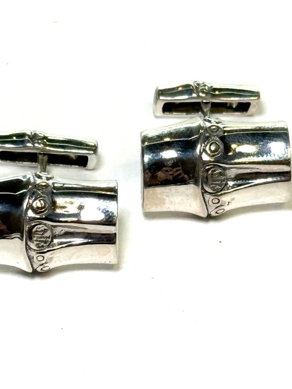 John Hardy Estate Sterling Silver Bamboo Collection Cufflinks JH119